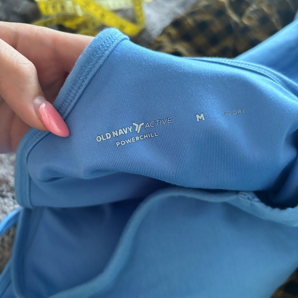 Blue seamless racerback tank top workout bodysuit - Picture 4 of 4